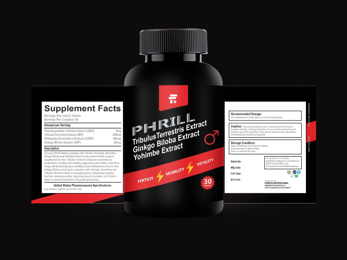 Ferroza Cares supplement label design